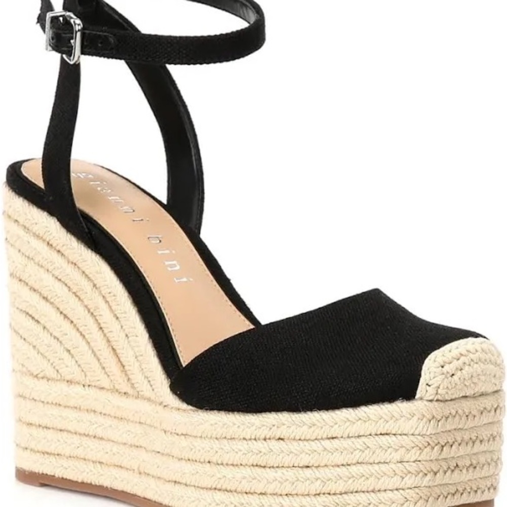 Gianni Bini Scottie Linen Jute Platform Espadrille Wedge